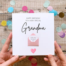 Load image into Gallery viewer, Birthday Card For Special Grandma: Thoughtful Card For Her - Personalised, Handmade 3D Design, Custom Keepsake Gift, Sentimental Verse