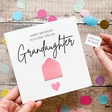 Load image into Gallery viewer, Birthday Card For Granddaughter: Thoughtful Card For Her, Personalised Handmade 3D Design, Custom Keepsake Gift, Sentimental Verse, Any Age