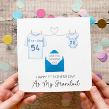 Load image into Gallery viewer, Grandad's 1st Father's Day Card, New Grandpa, From Newborn Baby, Personalised Gift, Cute Handmade Keepsake, Sentimental First Time Grandad