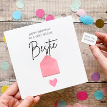 Load image into Gallery viewer, Birthday Card For Bestie: Thoughtful Card For Her - Personalised, Handmade 3D Design, Custom Keepsake Gift, Sentimental Verse