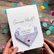 Load image into Gallery viewer, Personalised Map Holiday Reveal Card, Origami Heart Hidden Message, Luxury Destination Surprise, Gift Experience Voucher