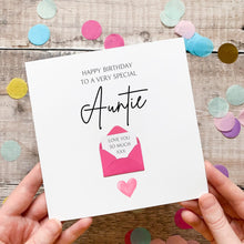 Load image into Gallery viewer, Birthday Card For Special Auntie: Thoughtful Card For Her - Personalised, Handmade 3D Design, Custom Keepsake Gift, Sentimental Verse