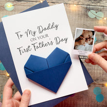 Load image into Gallery viewer, 1st Father's Day Card, Luxury New Daddy Card, Photo Gift From Newborn, Personalised Custom Card