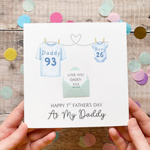 Load image into Gallery viewer, Daddy's 1st Father's Day Card From Baby, Personalised Gift From Newborn, Cute Handmade Keepsake, Sentimental First Time Dad Gift