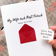 Load image into Gallery viewer, Wife Birthday Card – Personalised Handmade Keepsake With Secret Message Envelope