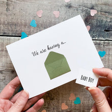 Load image into Gallery viewer, Personalised Baby Gender Reveal - Custom Gender Reveal Card With Envelope Options