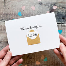 Load image into Gallery viewer, Personalised Baby Gender Reveal - Custom Gender Reveal Card With Envelope Options