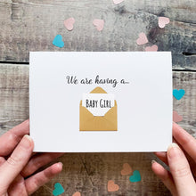 Load image into Gallery viewer, Personalised Baby Gender Reveal - Custom Gender Reveal Card With Envelope Options