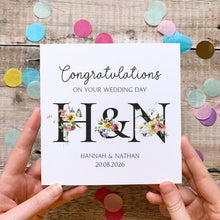 Load image into Gallery viewer, Wedding Card, Congratulations On Your Wedding Day, Special Couple Card, Married in 2026, Personalised Card for Couple, Wedding Date Gift