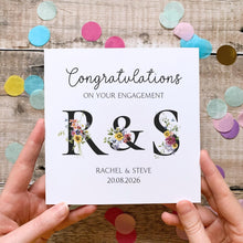 Load image into Gallery viewer, Personalised Engagement Card, Congratulations on Your Engagement, Couple Names &amp; Date Keepsake