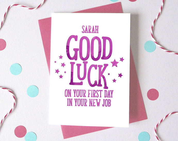 Good Luck Card, New Job Card, Personalised Card, Good Luck New Job, Good Luck New Job Card, New Job Card for Him, New Job Card For Her