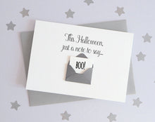 Load image into Gallery viewer, Boo Mini Envelope Halloween Card – Handmade Halloween Card – card for husband - card for wife - halloween invite - halloween card