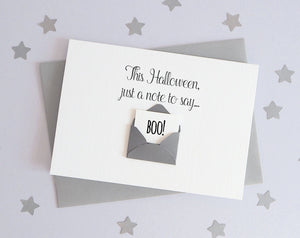 Boo Mini Envelope Halloween Card – Handmade Halloween Card – card for husband - card for wife - halloween invite - halloween card