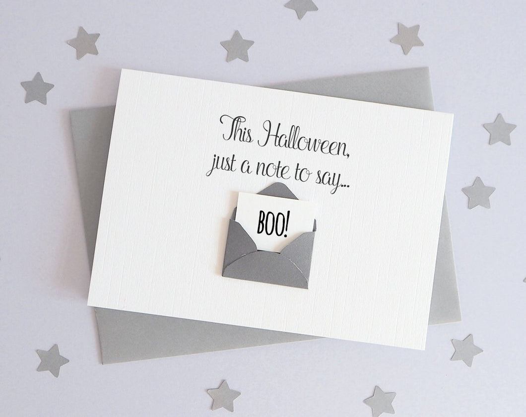 Boo Mini Envelope Halloween Card – Handmade Halloween Card – card for husband - card for wife - halloween invite - halloween card