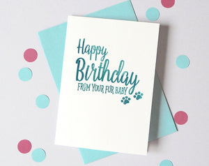 Birthday card from Dog Cat – Personalised Christmas Fur Baby Card – Card for wife husband from pet - dog christmas card
