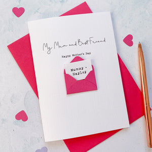 Personalised Mum Best Friend Mother's Day Envelope Card – Personalised Mum Card – Card for Grandma – Mother's Day card for mummy