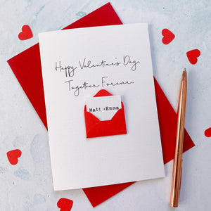 Personalised Together Forever Valentine's Envelope Card – Personalised husband Card – Card for husband wife – Valentine's Day card for wife