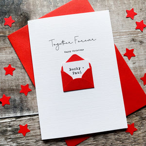 Personalised Together Forever Christmas Card – Personalised husband Card – Card for husband wife – Christmas Day card for wife