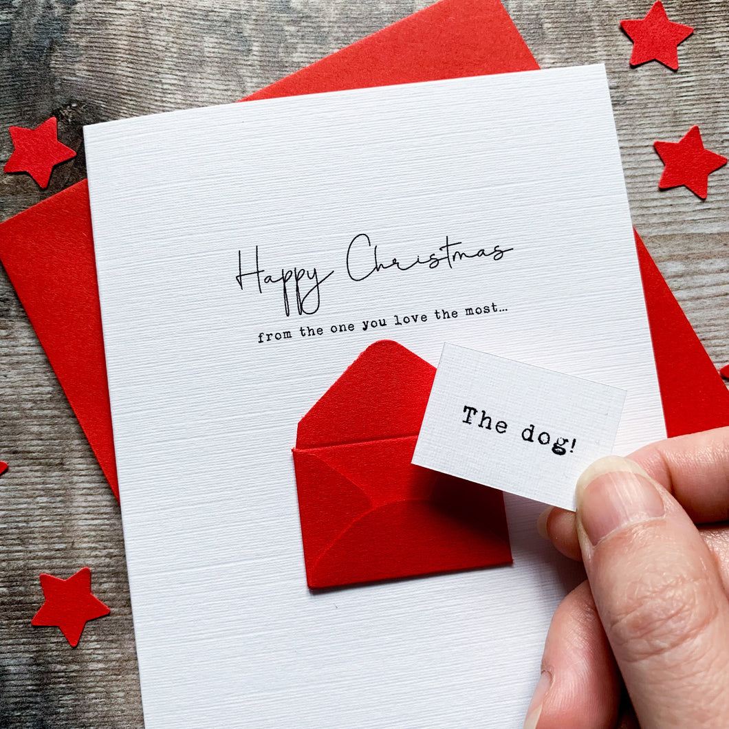 Happy Christmas from the dog Card, Personalised Christmas pet Card, Christmas card for wife, Christmas Day card from cat, card for husband