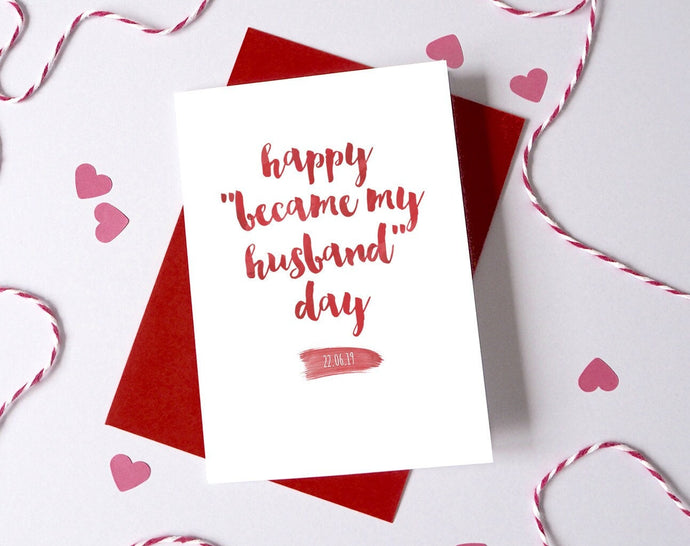 Happy Became Husband/Wife Day Card, Husband Anniversary Card, Boyfriend Anniversary Card, Anniversary card for Wife, I love you