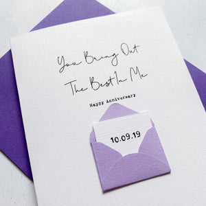 Bring Out The Best Anniversary Card, Husband Anniversary Card, Boyfriend Anniversary Card, Anniversary card for Wife, Special Date