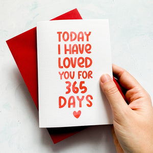 Days I've Loved You Anniversary Card, Husband Anniversary Card, Boyfriend Anniversary Card, Anniversary card for Wife, Personalised