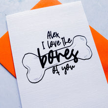 Load image into Gallery viewer, Bones Halloween Card, Halloween Card for Husband, Halloween Card for wife, card for girlfriend, card for husband, punny card, pun card