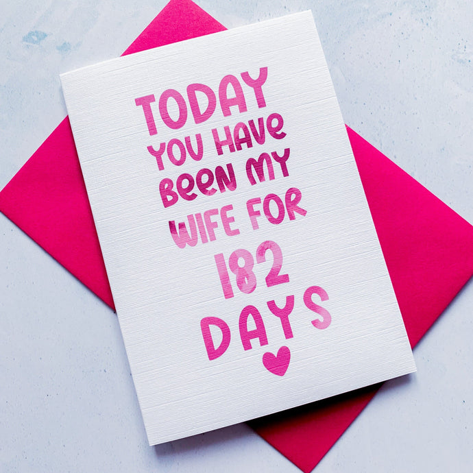 Wife Days Anniversary Card, Wife Anniversary Card, Girlfriend Anniversary Card, Anniversary card for Wife, Card for Husband, Personalised
