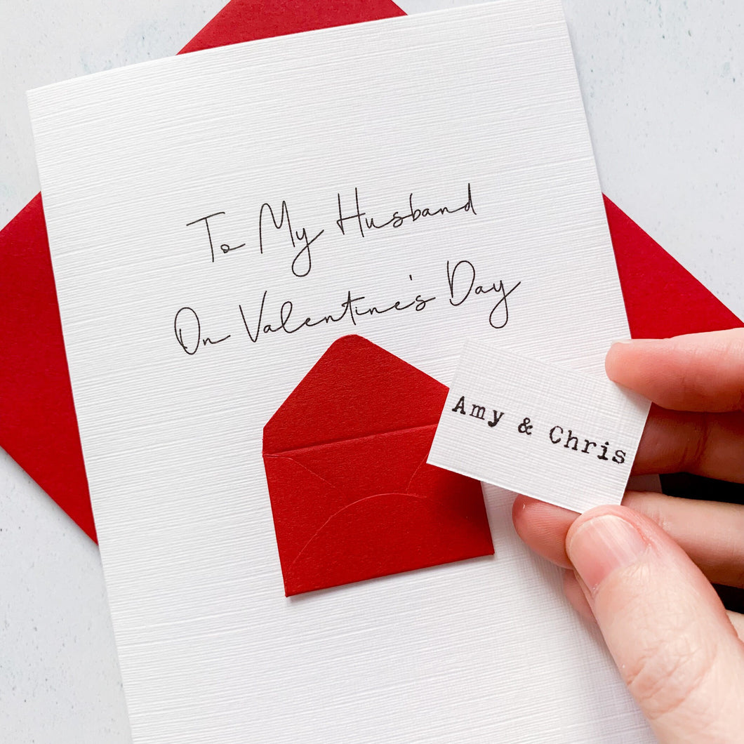 To My Husband on Valentine's Day Card, Husband Valentine's Card, Boyfriend Valentine's Card, Valentine's Day card for Wife, Personalised