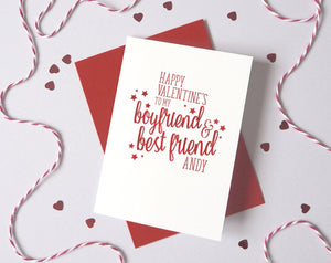 Best Friend Valentine's Card, Husband Valentine's Card, Boyfriend Valentine's Day Card, Valentine's card for Wife, Personalised