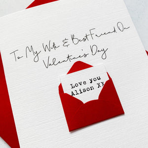 Wife and Best Friend Valentine's Day Card, Husband Valentine's Card, Boyfriend Valentine's Card, Valentine's Day card for Wife