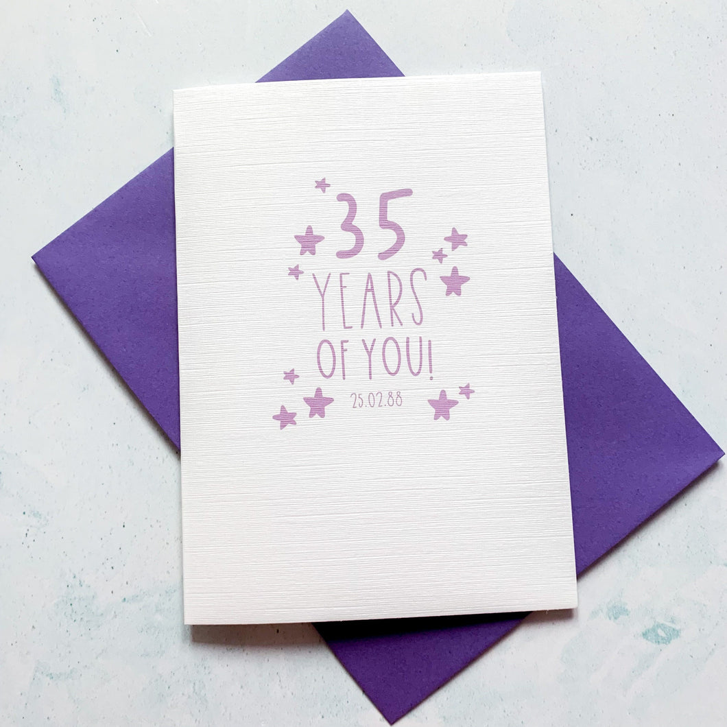 Age Birthday Card, Special Age, Personalised Birthday card, female birthday, male Birthday Card, cute birthday card, any relation Birthday