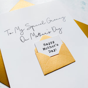 Special Granny on Mother's Day Card, Personalised Mother's Day Card, Card for nan, Mothering Sunday, Mother's Day UK, Granny on Mother's Day