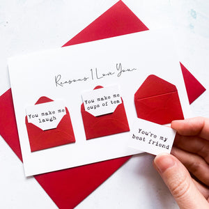 Personalised Reasons I Love You Card, Husband Valentine's Day Card, Boyfriend Valentine's Day Card, Valentine's Day card for Wife