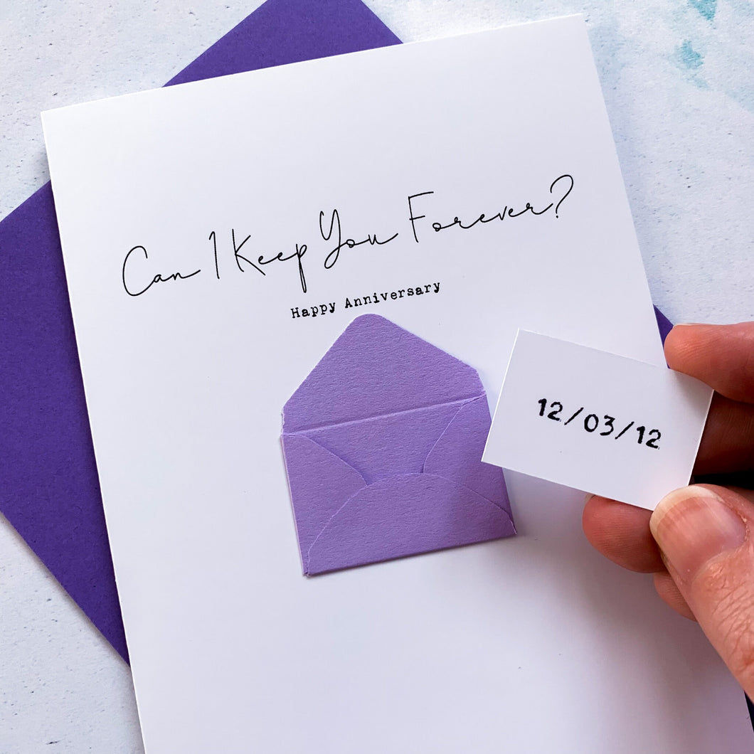 Keep You Forever Anniversary Card, Husband Anniversary Card, Boyfriend Anniversary Card, Anniversary card for Wife, Special Date
