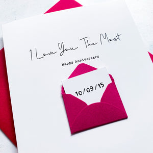 Love You The Most Anniversary Card, Husband Anniversary Card, Boyfriend Anniversary Card, Anniversary card for Wife, Special Date