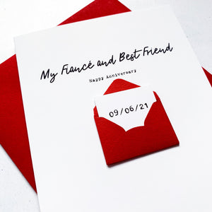 Best Friend Anniversary Card, Fiance Anniversary Card, Husband to be Anniversary card, Anniversary card for him, Personalised Card