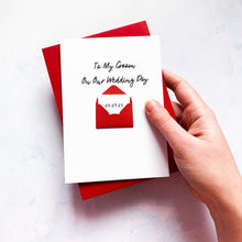 Load image into Gallery viewer, To My Groom on our Wedding Day Card, Wedding Card for groom, Wedding Card for bride, On our wedding day card, Wedding Card for Fiance