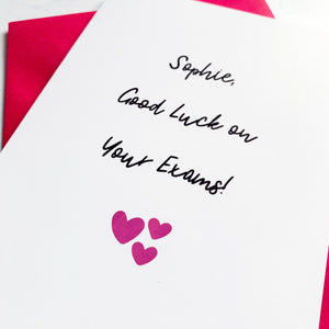 Good Luck Exam Card, Personalised Card for Students, Student Good Luck Card, Good Luck School Card, Personalised Card for Daughter Son.