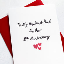 Load image into Gallery viewer, On Our Anniversary Card, Girlfriend Anniversary Card, Anniversary card for Wife, Personalised card for Husband, Wife Anniversary