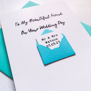 To My Friend on your Wedding Day Card, Wedding Card for friend, Card For Bestie, On your wedding day, Congratulations Card, Best Friend Card