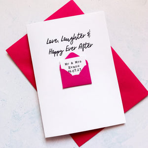 Happy Ever After Wedding Day Card, Card For Couple, On your wedding day, Congratulations Card, Personalised Wedding Card