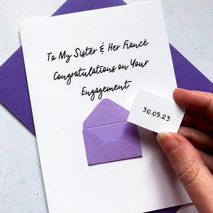 To My Sister and her Fiancee Congratulations card, Engagement card, Congratulations on your engagement, card for sister, card for couple