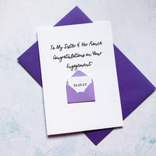 Load image into Gallery viewer, To My Sister and her Fiancee Congratulations card, Engagement card, Congratulations on your engagement, card for sister, card for couple