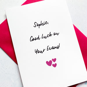 Good Luck Exam Card, Personalised Card for Students, Student Good Luck Card, Good Luck School Card, Personalised Card for Daughter Son.