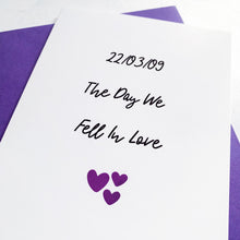 Load image into Gallery viewer, Day We Fell In Love Anniversary Card, Girlfriend Anniversary Card, Anniversary card for Wife, Personalised card for Husband