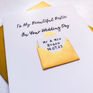 To My Bestie on your Wedding Day Card, Wedding Card for Best Friend, On your wedding day, Congratulations Card, Best Friend Card